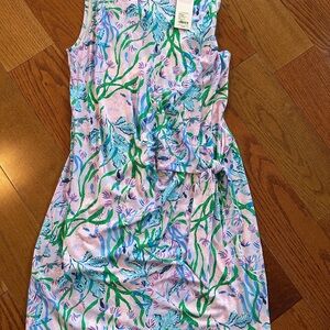 Lilly Pulitzer Pink Dress with Blue & Green Floral Print